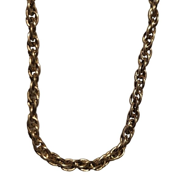 Elegant Gold Tone Rope Chain Necklace Simple Minimalist Fashion Jewelry Women - Picture 2 of 5